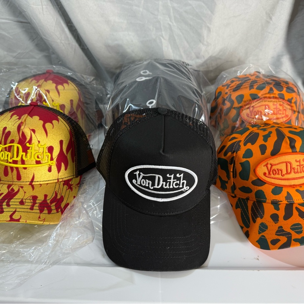 Von Dutch Trucker Hats Set - Black, Yellow, Orange